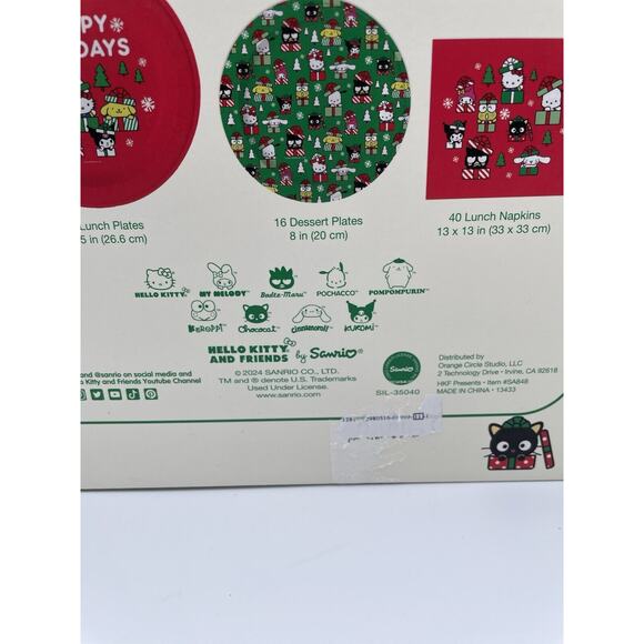 Hello Kitty Holiday Party Christmas Paper Tableware Party Set! NEW In Box - Picture 6 of 9